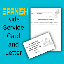 Load image into Gallery viewer, SPANISH Service card for kids