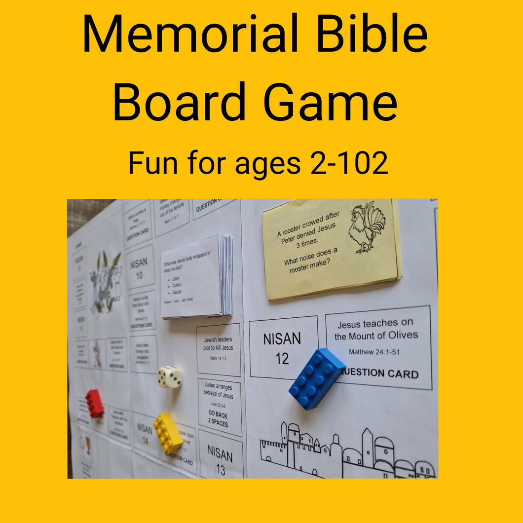 Memorial Bible Game PDF for JW Families Ages 2-102