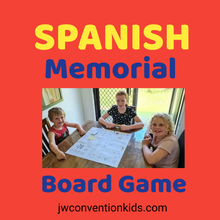 Load image into Gallery viewer, SPANISH Memorial Board Game for JW all ages / Español JUEGO BIBLICO  DE LA  CONMEMORACIÓN  Para Edades de 2 A 102