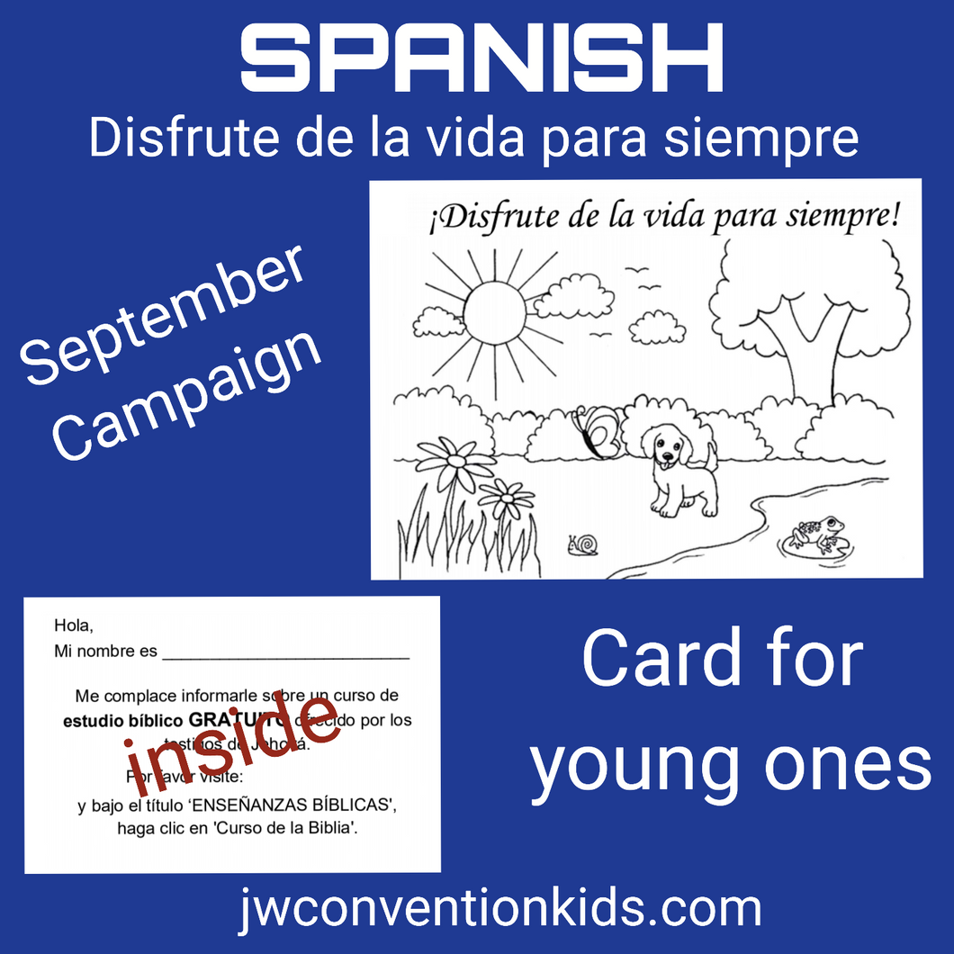 Spanish Card for September Bible Study Campaign for JW Children