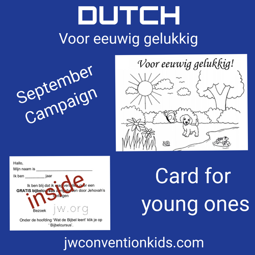 DUTCH Card for September Bible Study Campaign for JW Children
