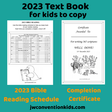 Load image into Gallery viewer, 2023 Writing out the Daily Text notebook for JW Kids to copy PDF